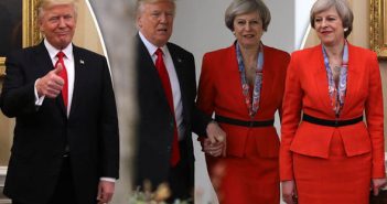 Trump and May hold hands