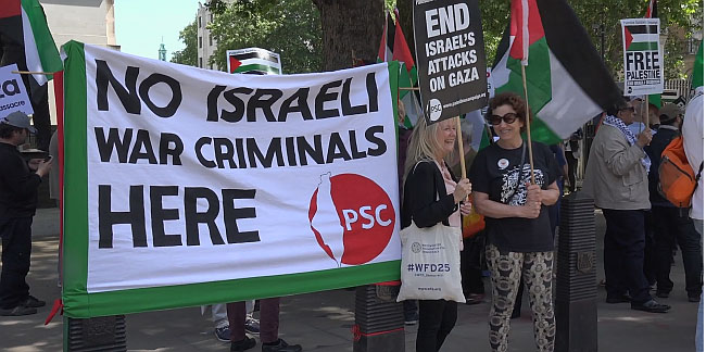 Protest-against-Netanyahu-visit to Britain