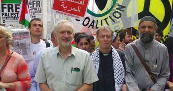 Jeremy Corbyn at protest for Palestine
